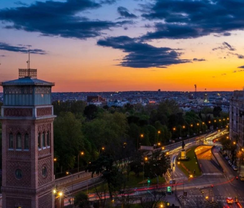 Madrid Spain sunset