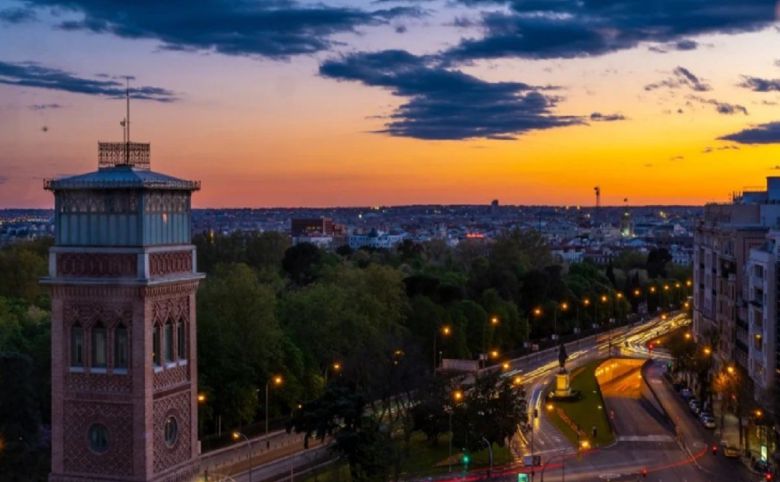 Madrid Spain sunset